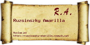 Ruzsinszky Amarilla névjegykártya